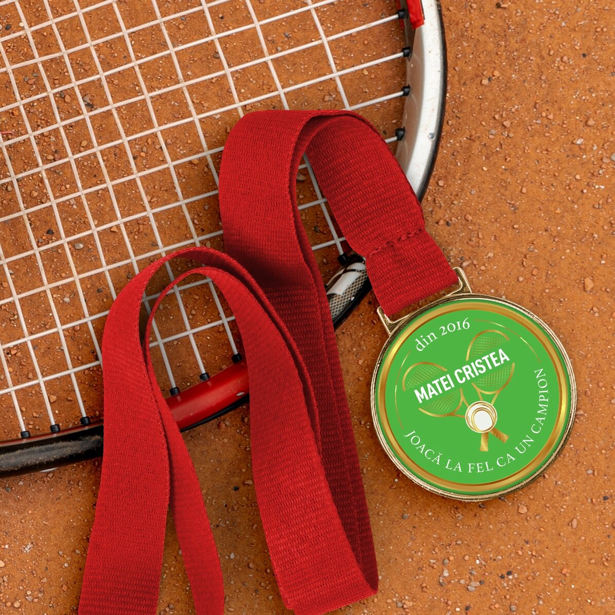 Personalised medal with text - Tennis