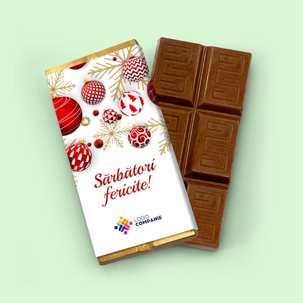 Mini tableta de chocolate personalizada con logotipo y mensaje - Globuri