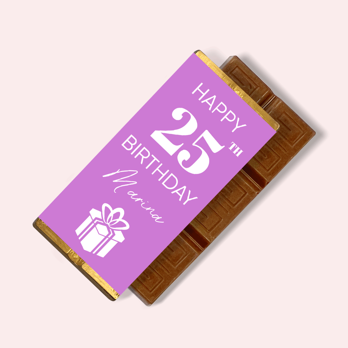 Mini tableta de chocolate personalizada con mensaje: «Feliz cumpleaños»