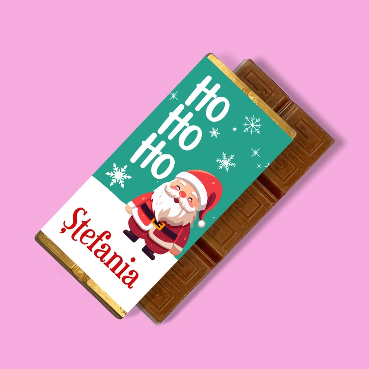 Mini tableta de chocolate personalizada con nombre - ¡Ho, ho, ho!