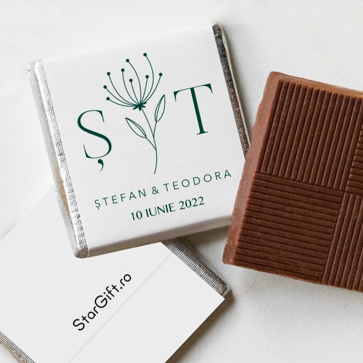 Mini bombones de boda personalizados con texto - Elegante