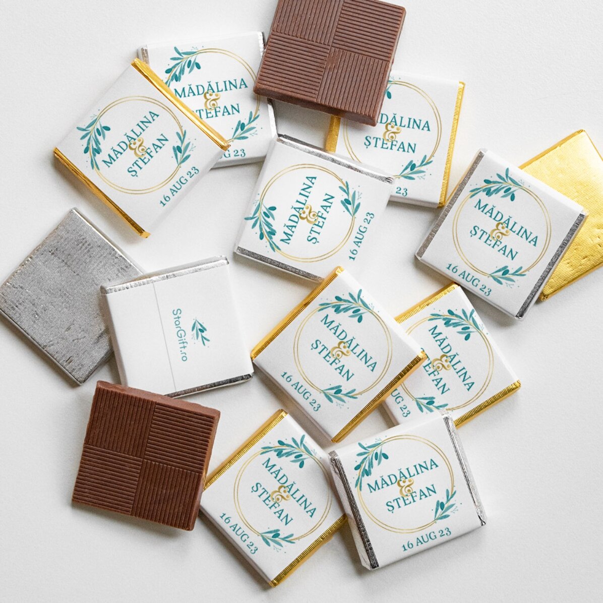 Mini bombón de chocolate personalizado con mensaje - Elegante