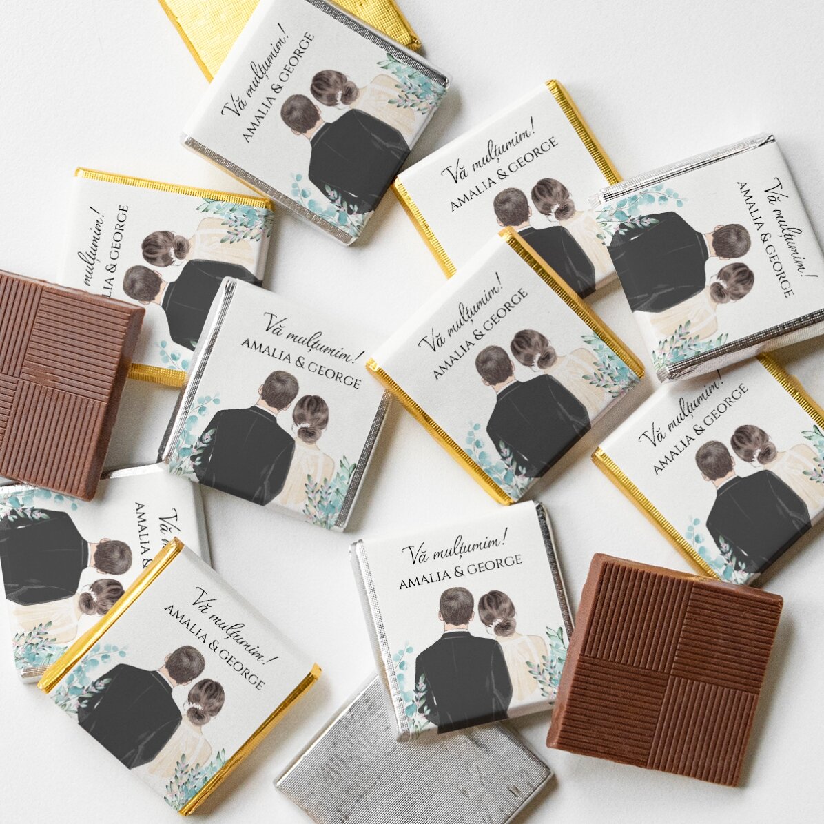 Mini bombón de chocolate personalizado con texto - Nuestra boda