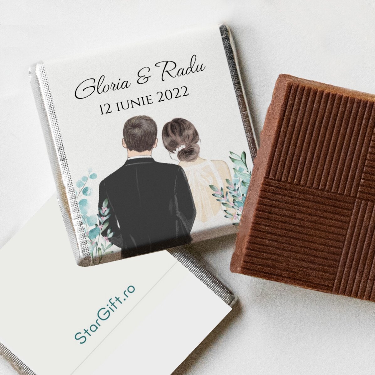 Mini bombón de chocolate personalizado con texto - Nuestra boda