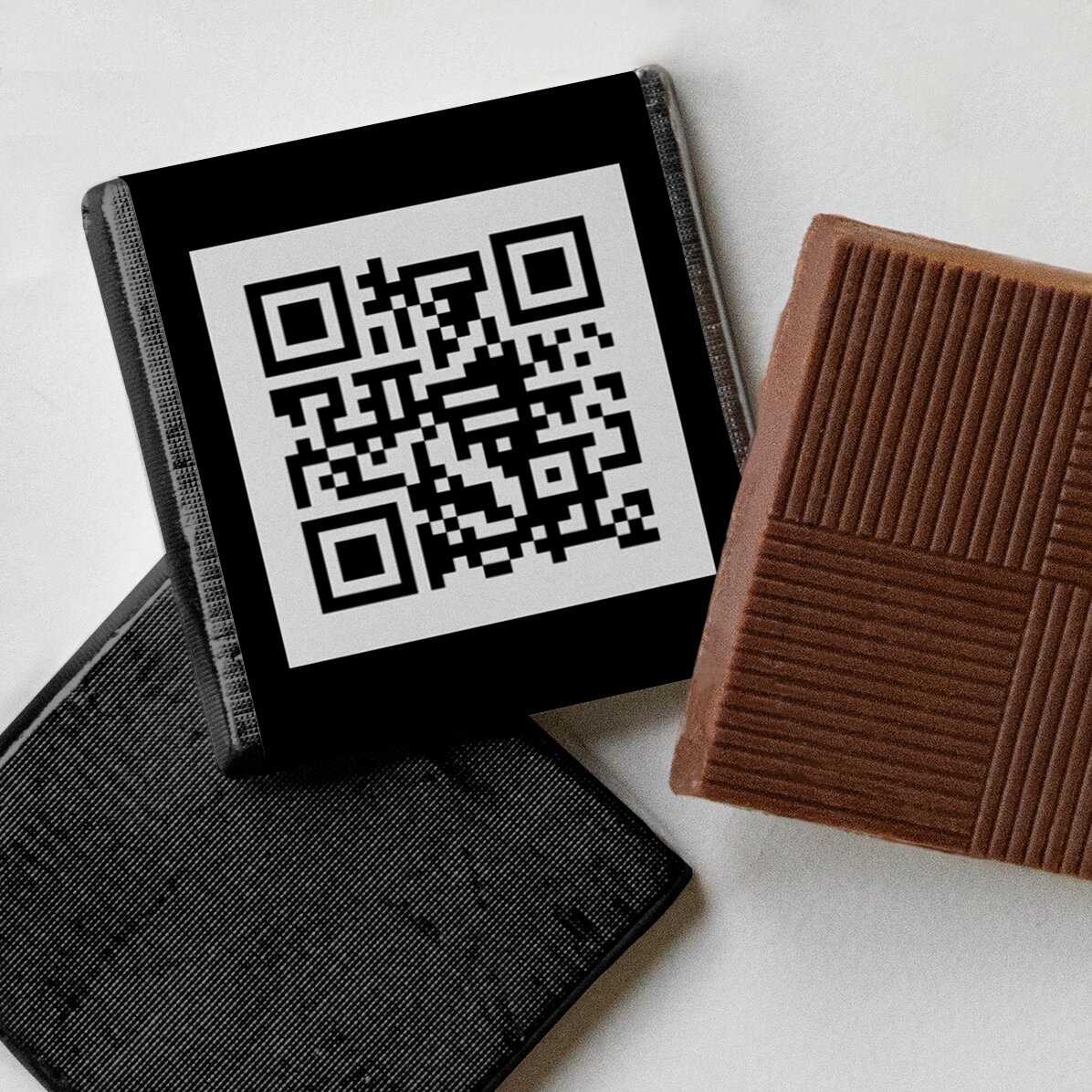 Mini tableta de chocolate personalizada con código QR
