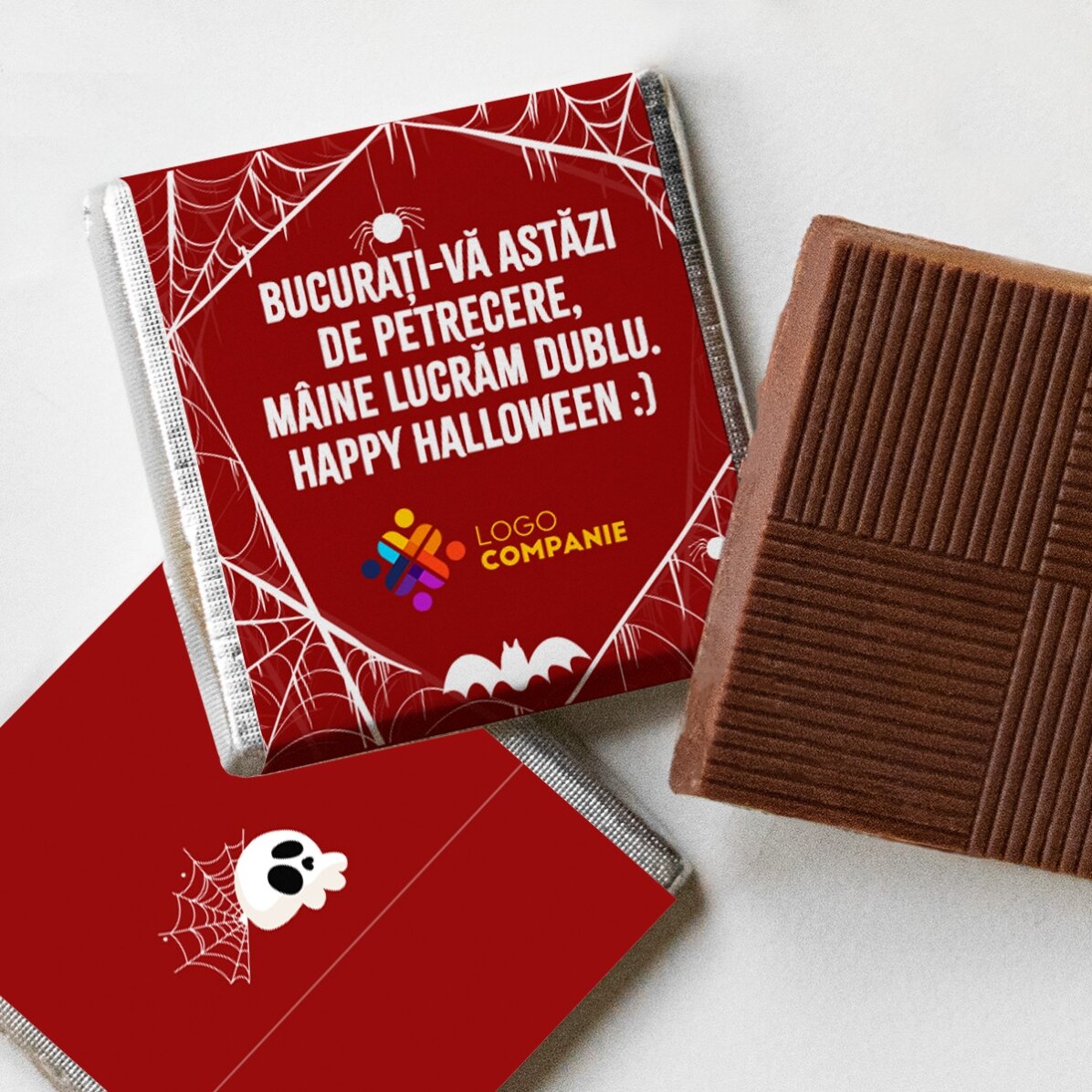 Mini bombón personalizado con logotipo y mensaje - Halloween