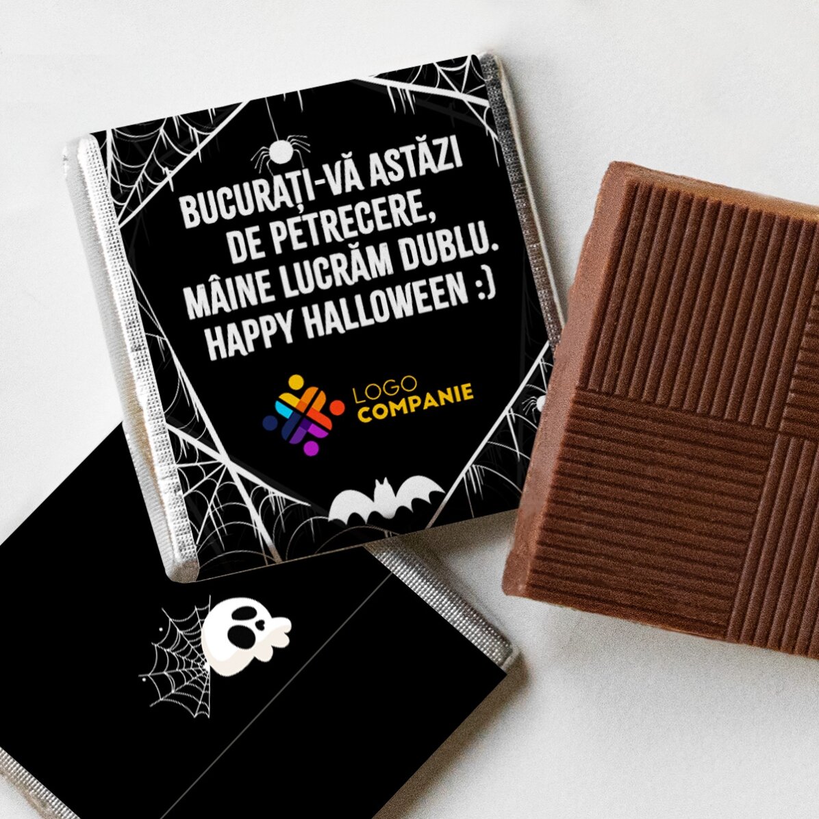 Mini bombón personalizado con logotipo y mensaje - Halloween