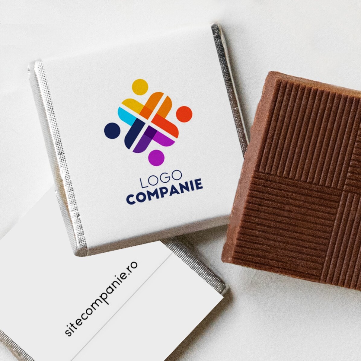 Mini tableta de chocolate personalizada con logotipo