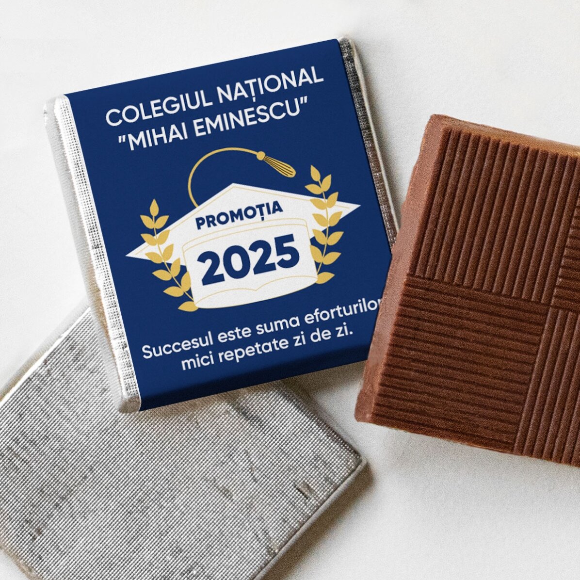 Personalised mini chocolate with graduation message