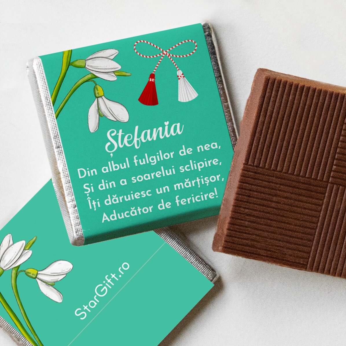Mini tableta de chocolate personalizada con mensaje