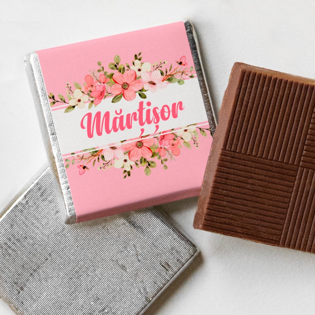 Personalised mini chocolate with name - Spring flowers