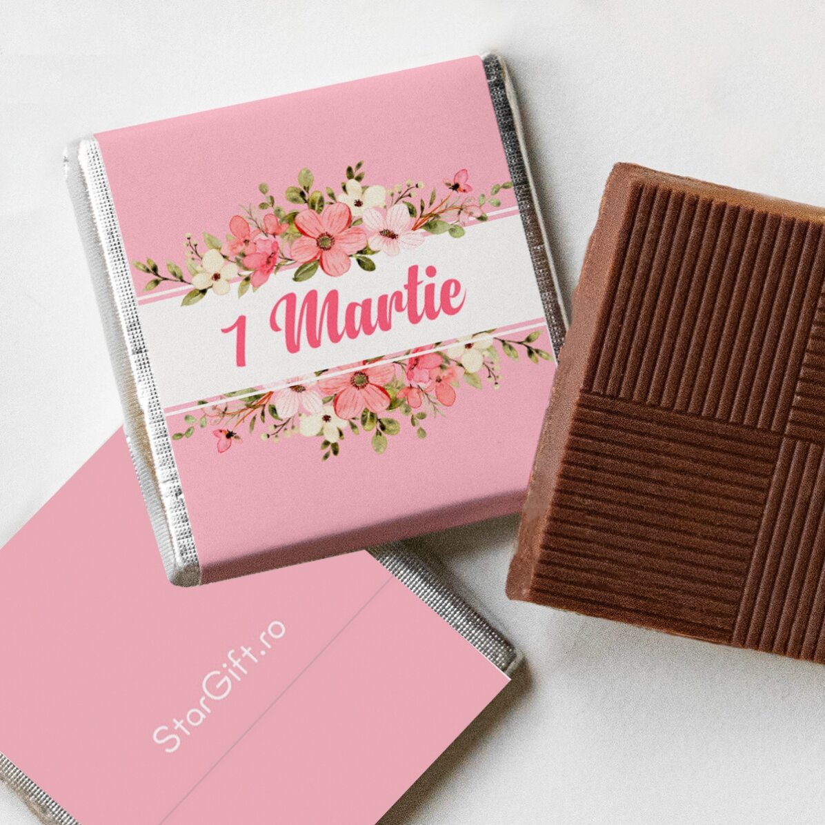Personalised mini chocolate with name - Spring flowers