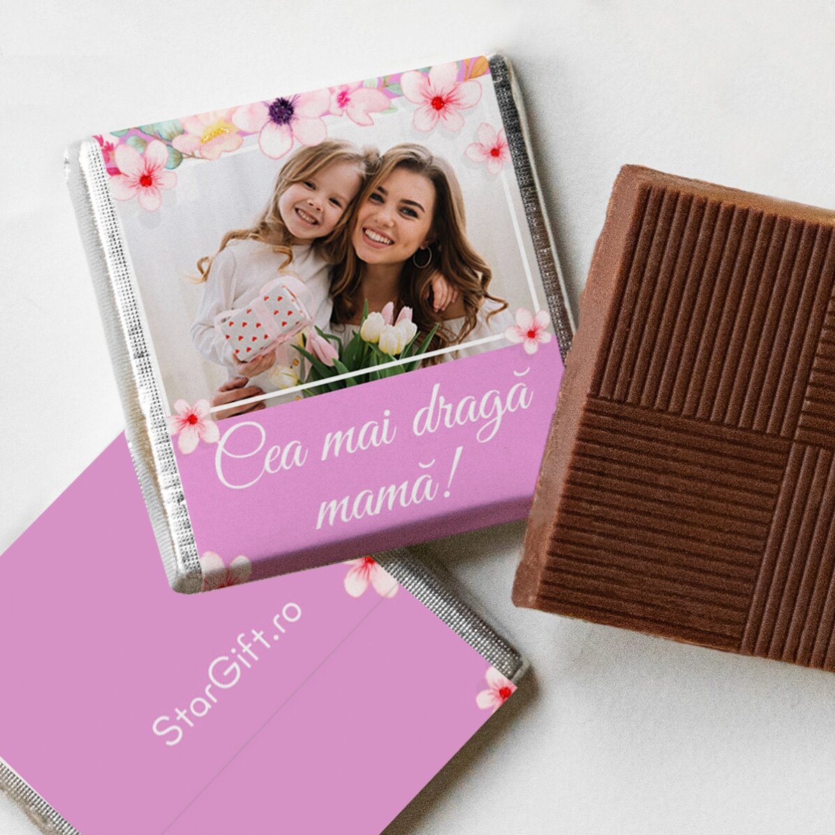 Mini tableta de chocolate personalizada con foto y mensaje - La más querida