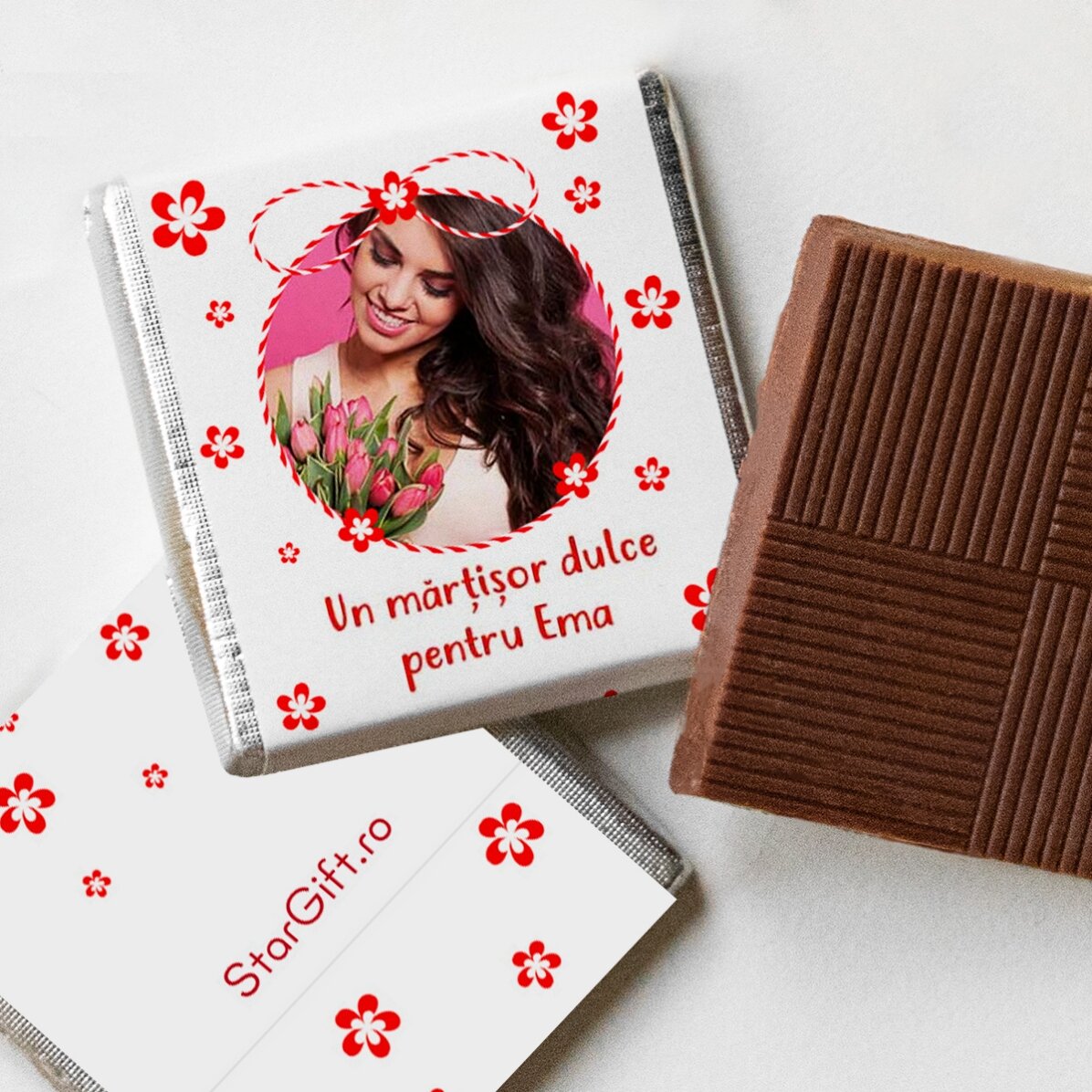 Mini tableta de chocolate personalizada con foto y mensaje
