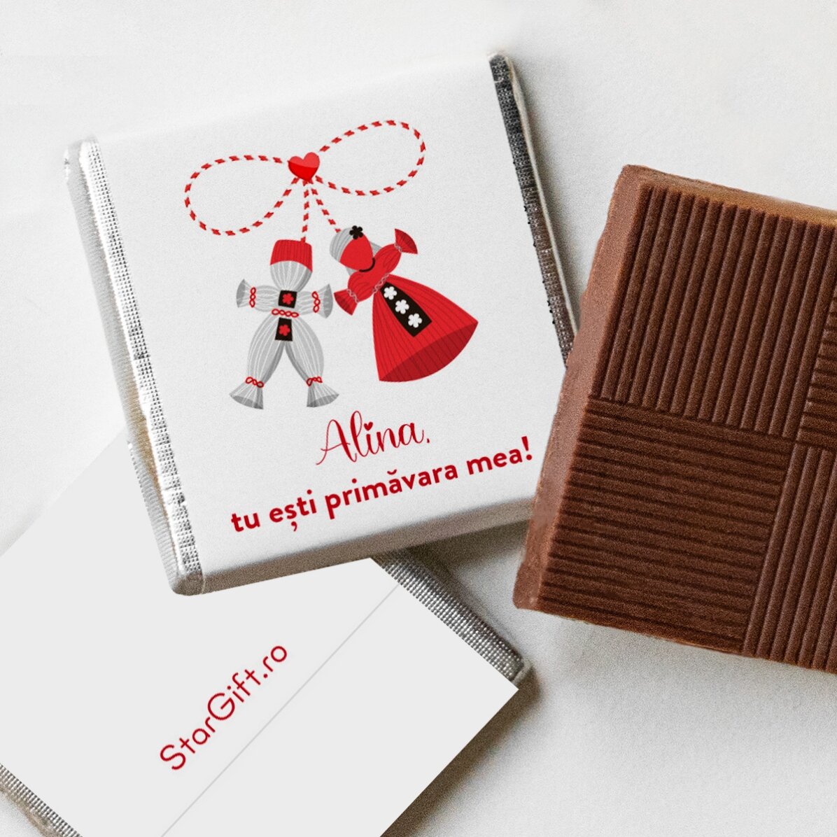 Mini bombón personalizado con un mensaje de amor
