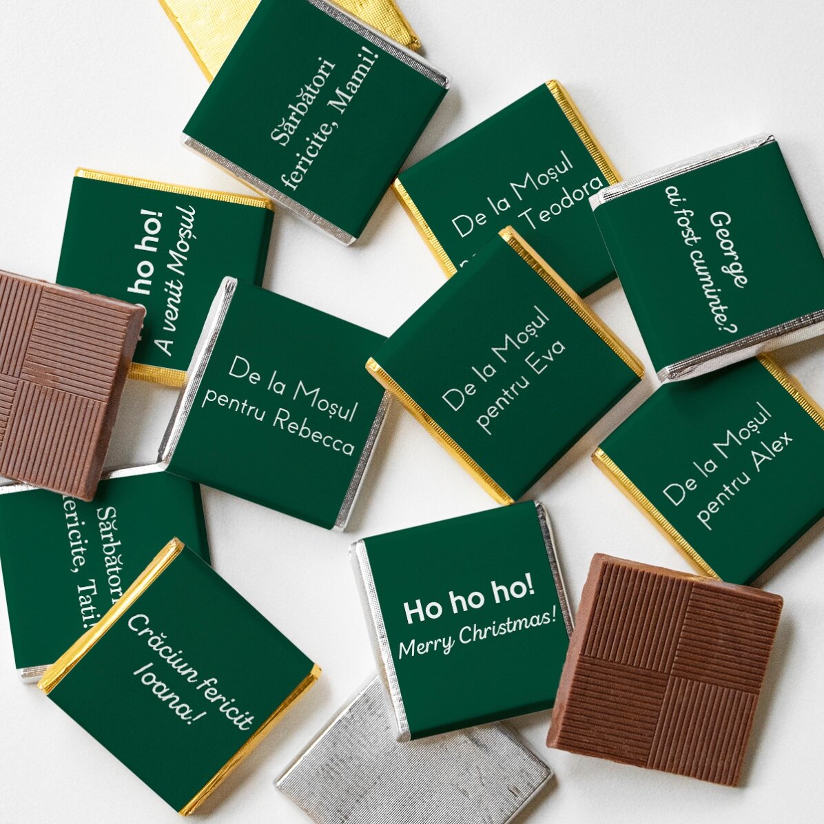 Lote de 10 minichocolates personalizados con texto