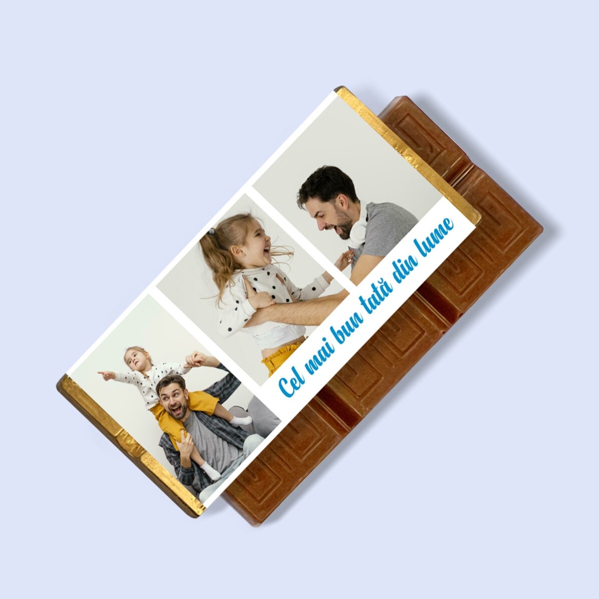 Mini tableta de chocolate personalizada con 3 fotos y un mensaje