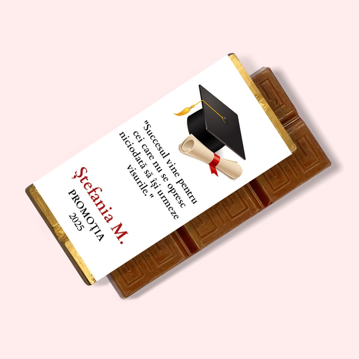 Mini tableta de chocolate personalizada con mensaje - Graduación