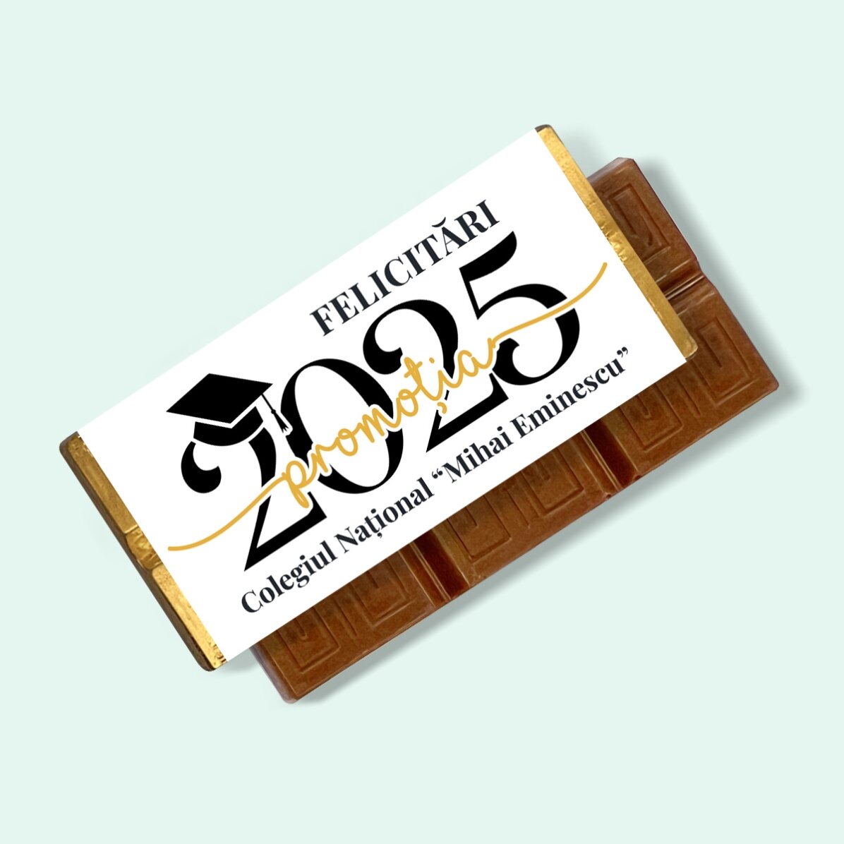 Mini tableta de chocolate personalizada con mensaje y año - Felicidades por la graduación