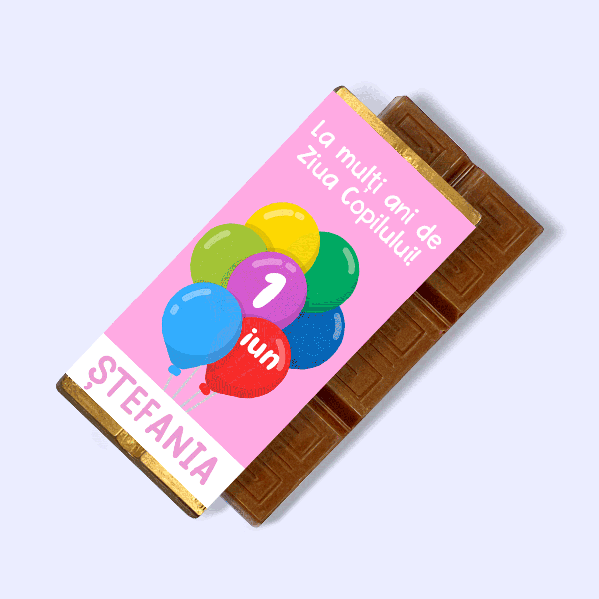 Mini tableta de chocolate personalizada para niños con mensaje - Globos