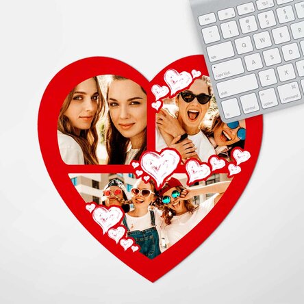 Personalised heart mouse pad 3 photos