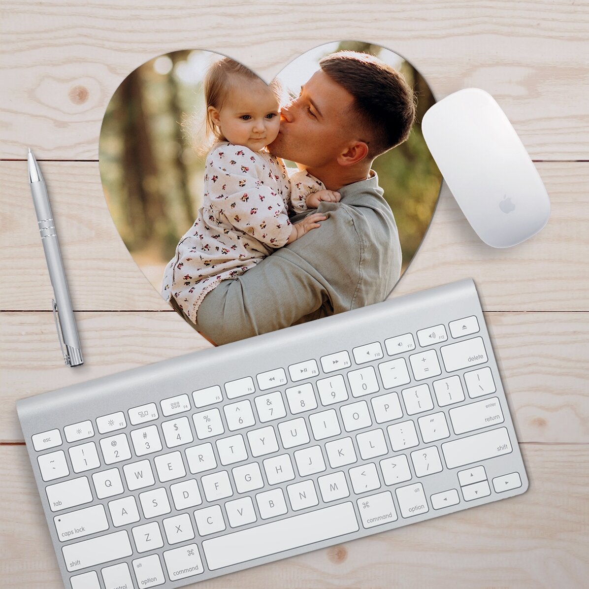 Alfombrilla de ratón con forma de corazón personalizada con una foto