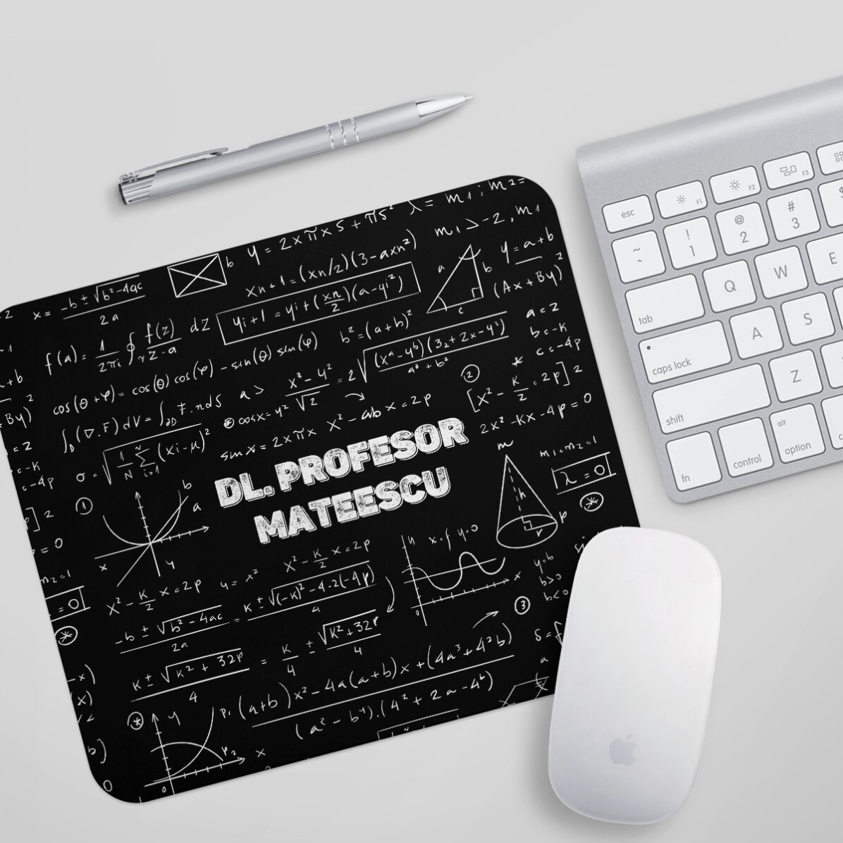 Alfombrilla de ratón personalizada con nombre: «Profesor de matemáticas»