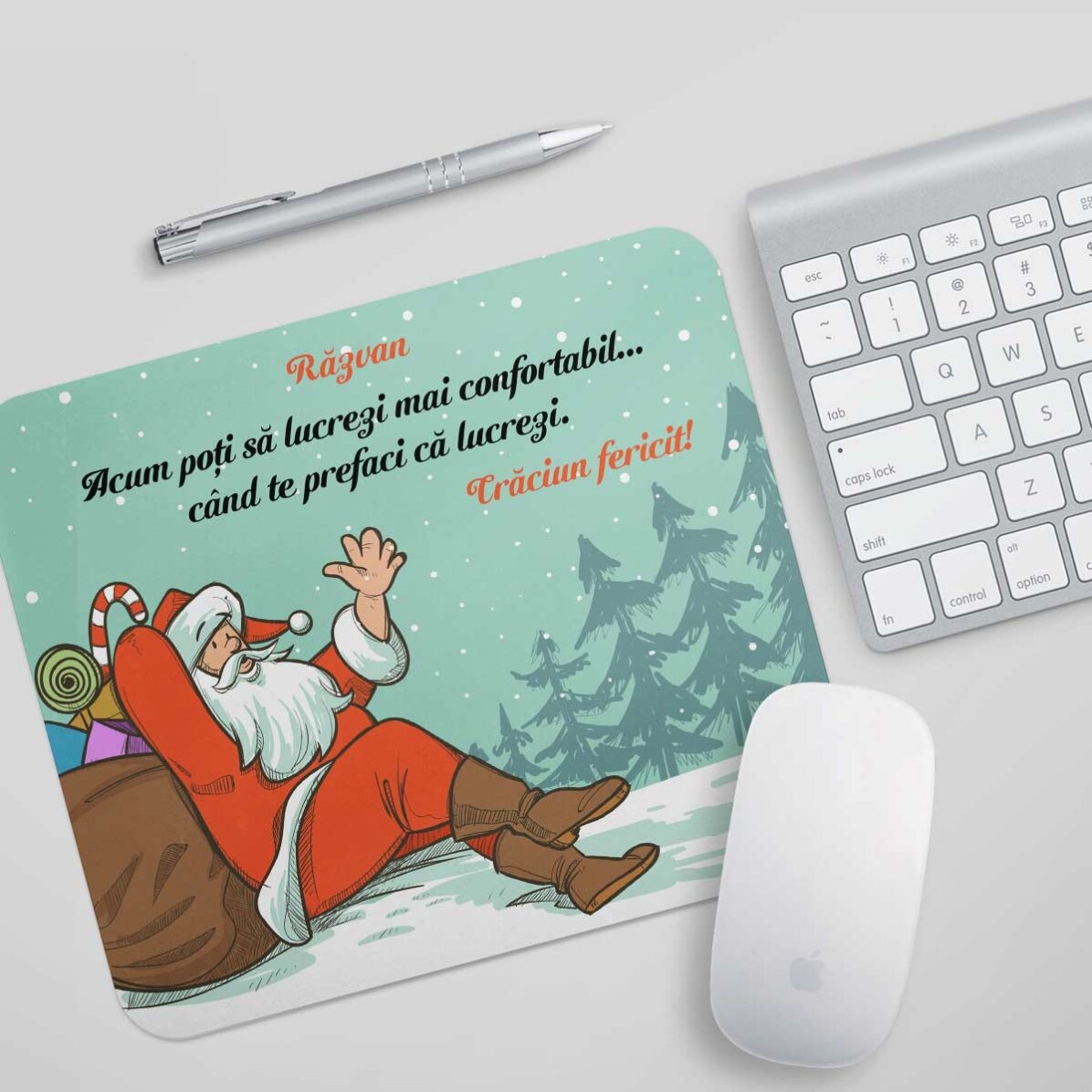Personalised mouse pad with text - Merry Christmas!