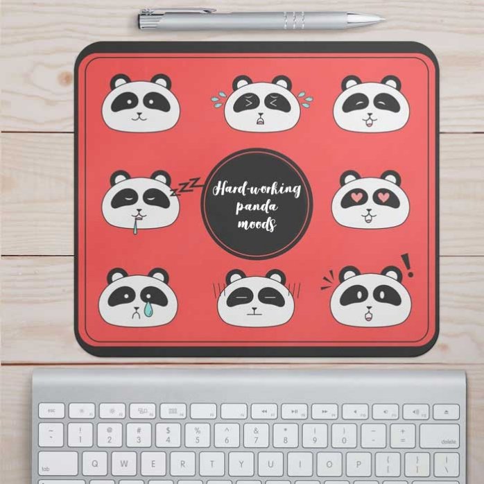 Alfombrilla de ratón personalizada con texto - Panda