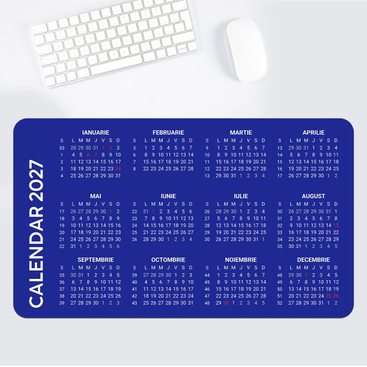 Alfombrilla de ratón XXL personalizada con calendario