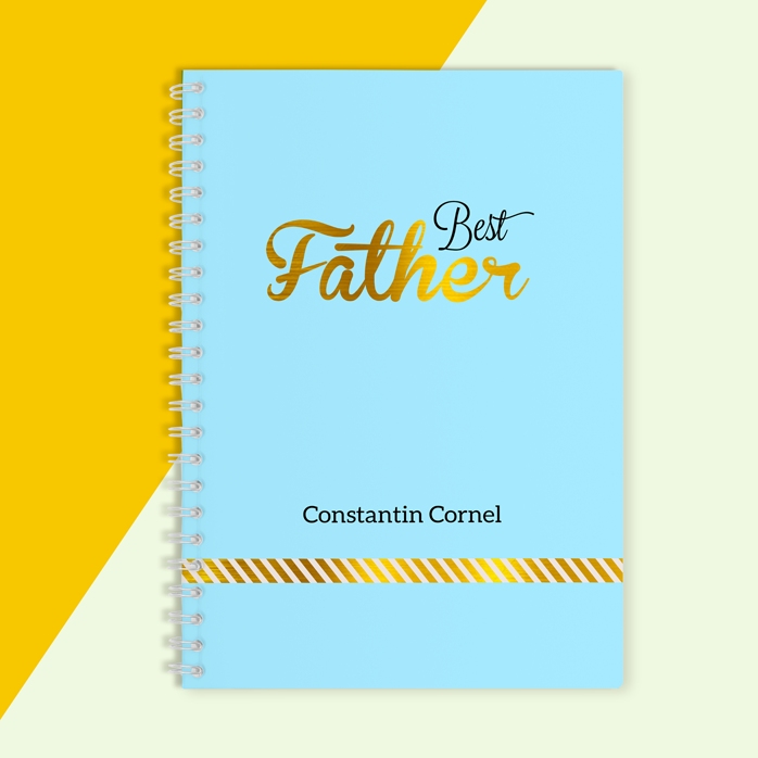 Cuaderno personalizado - Best Father, azul