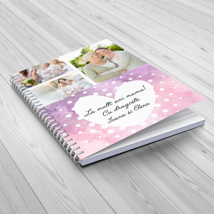 Cuaderno personalizado con 3 fotos y texto
