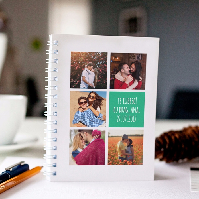 Cuaderno personalizado con 5 fotos y texto