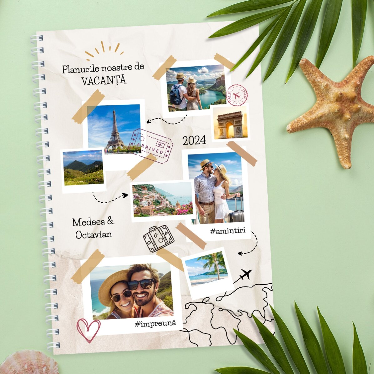 Cuaderno personalizado con 8 fotos y texto - Planes de vacaciones