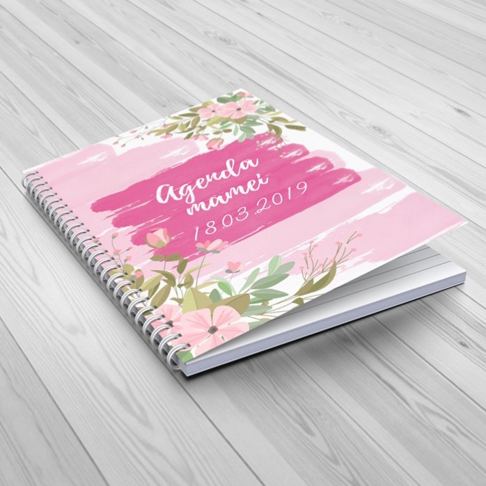 Cuaderno personalizado con flores - La agenda de mamá