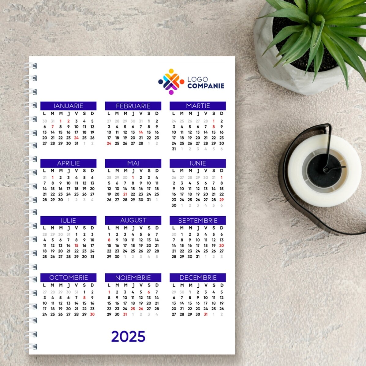 Cuaderno personalizado con logotipo - Calendario