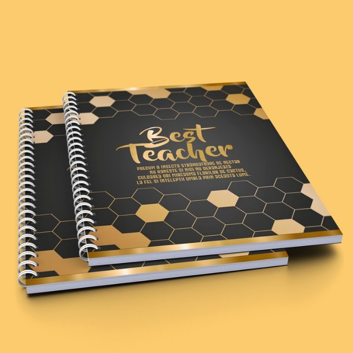 Cuaderno personalizado con texto: «El mejor profesor»