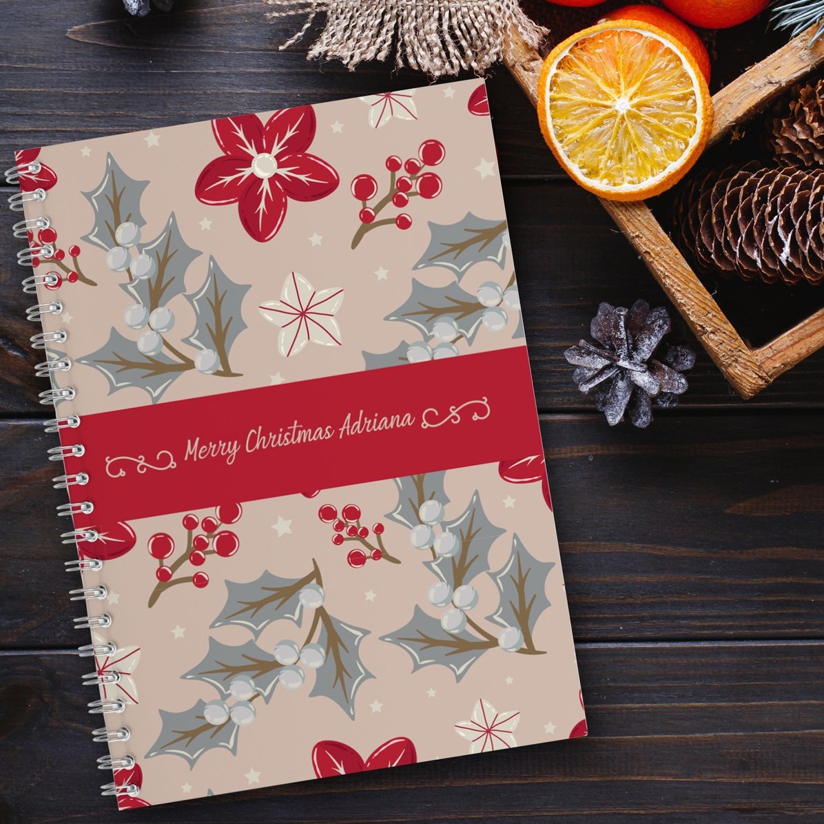 Cuaderno personalizado con texto - Navidad