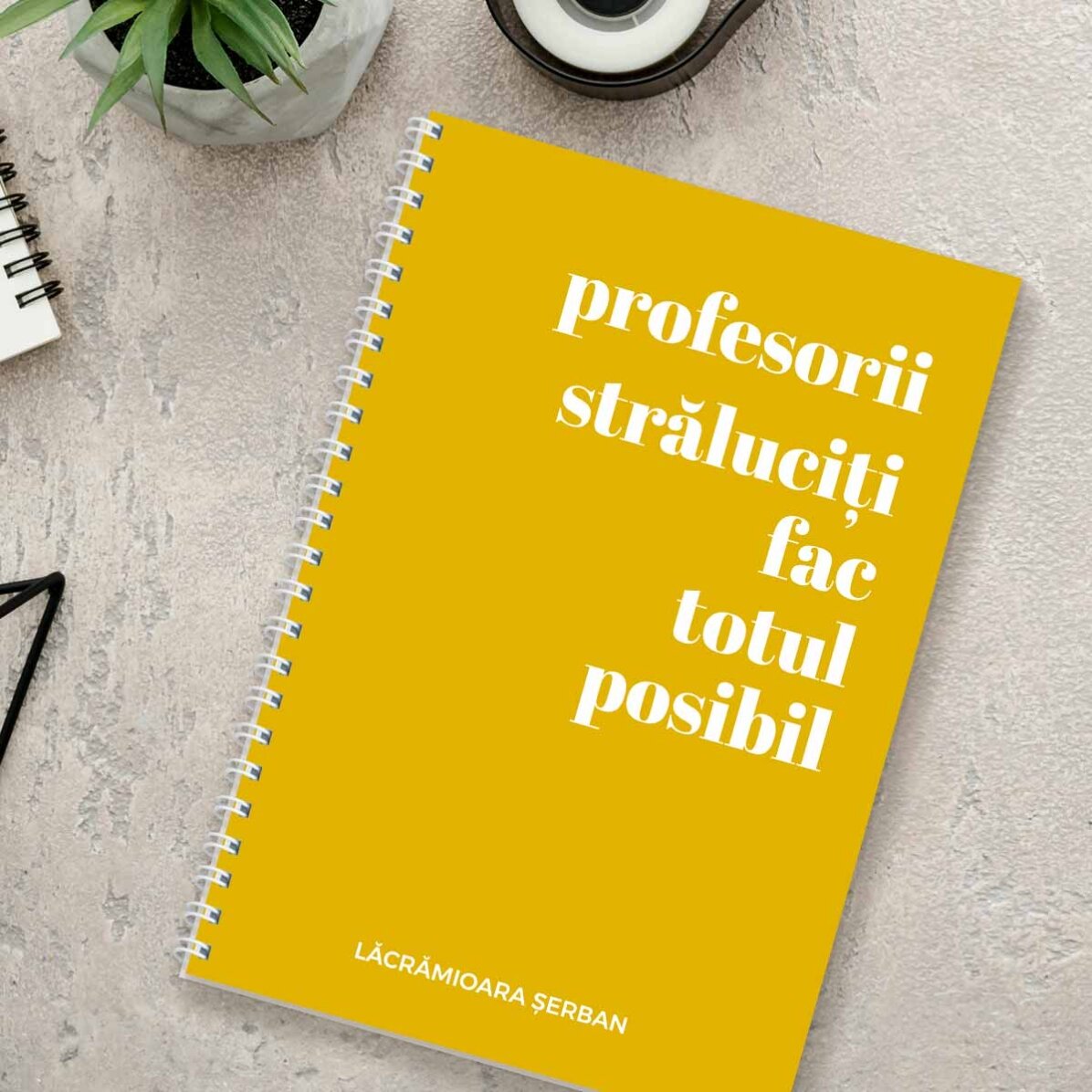 Cuaderno personalizado con texto: «Profesores brillantes»