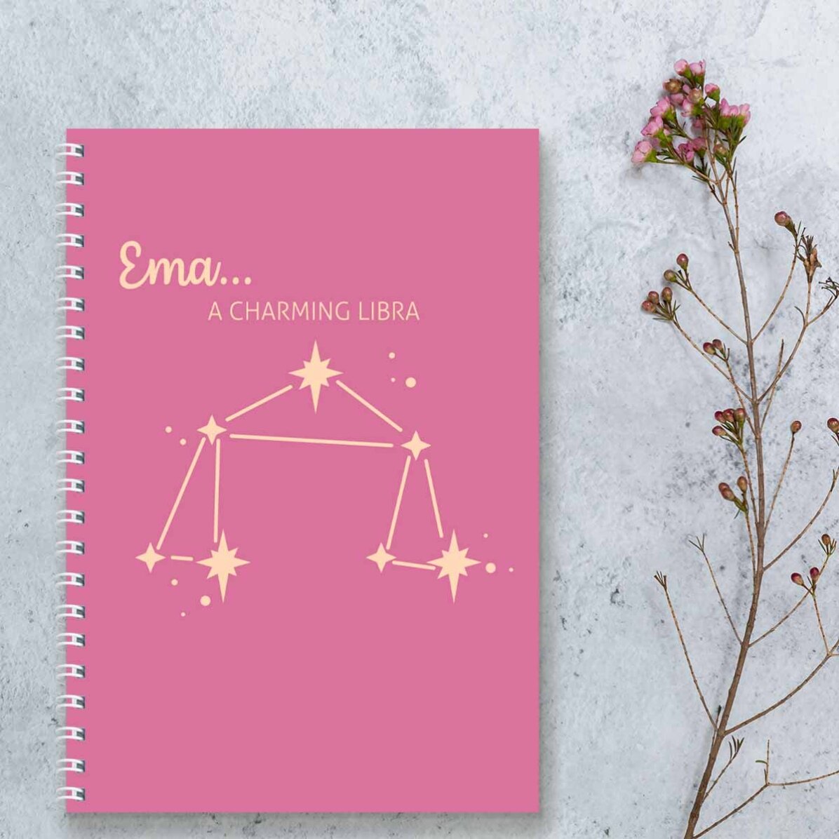 Cuaderno personalizado con texto - Signo del Zodiaco: Libra