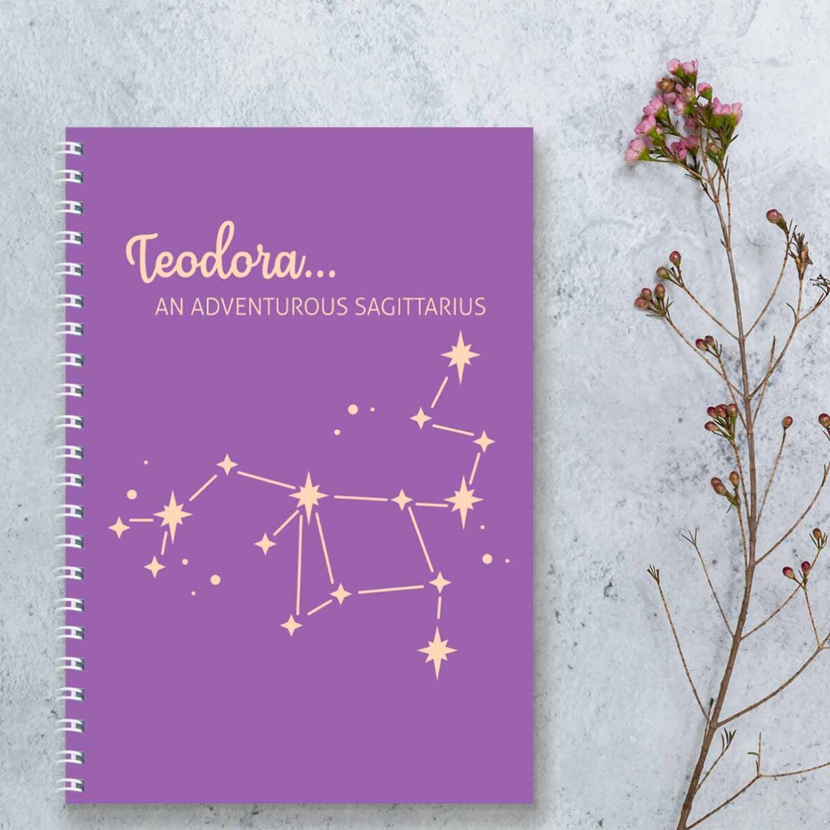 Cuaderno personalizado con texto - Signo del Sagitario