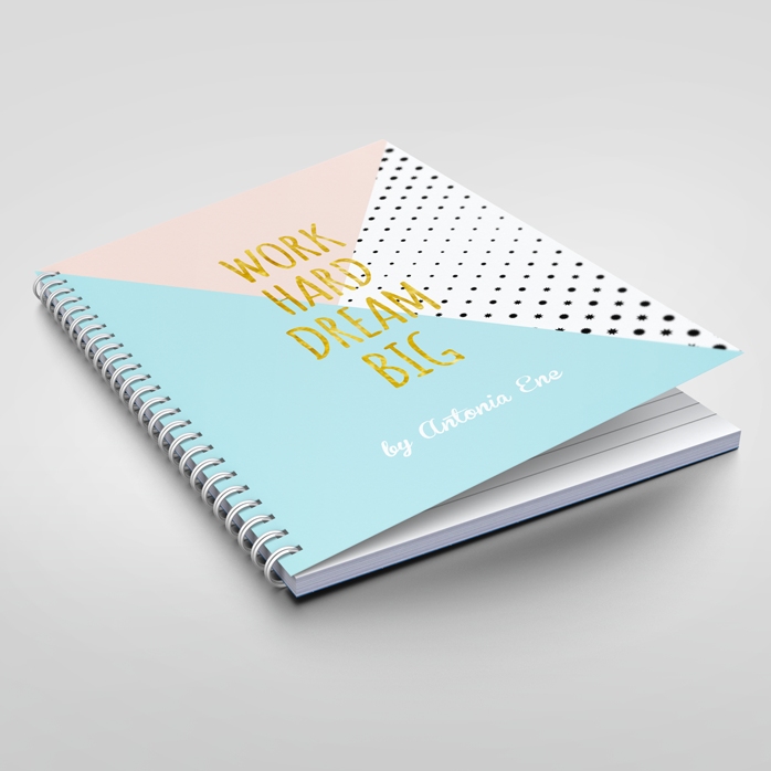 Cuaderno personalizado - Trabaja duro, sueña a lo grande