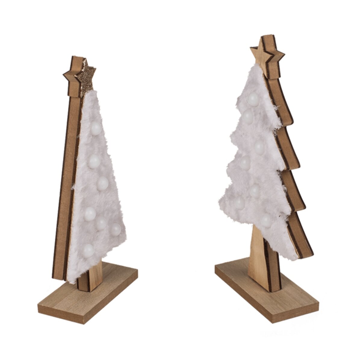 Wooden ornament - Christmas tree with lights