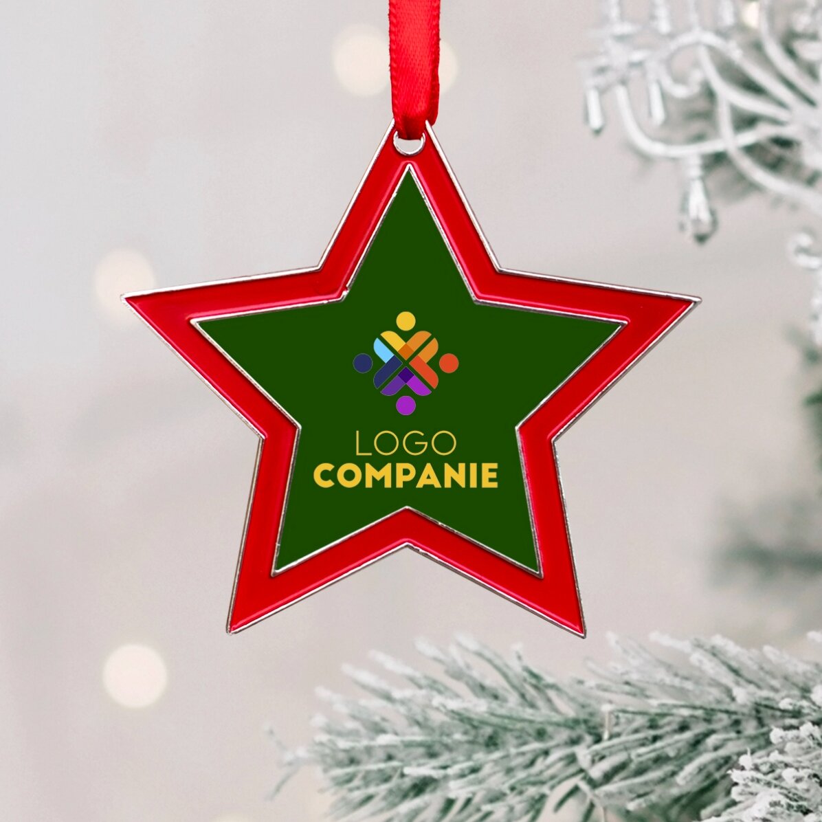 Personalised Christmas tree ornament with logo - Star model