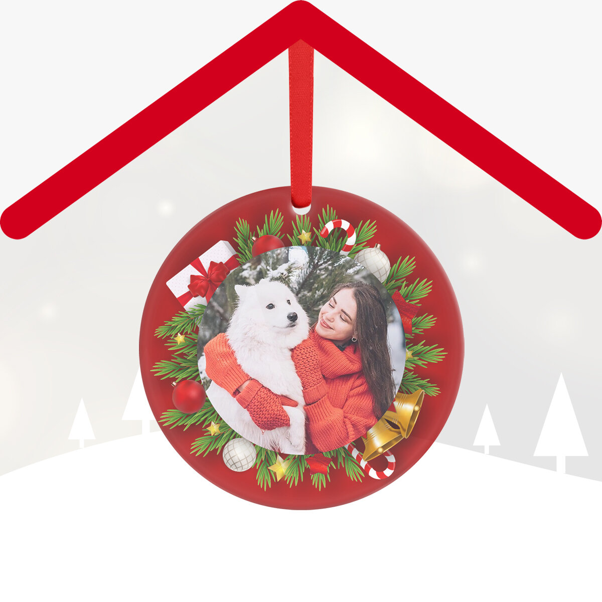 Adornos redondos de cristal navideños