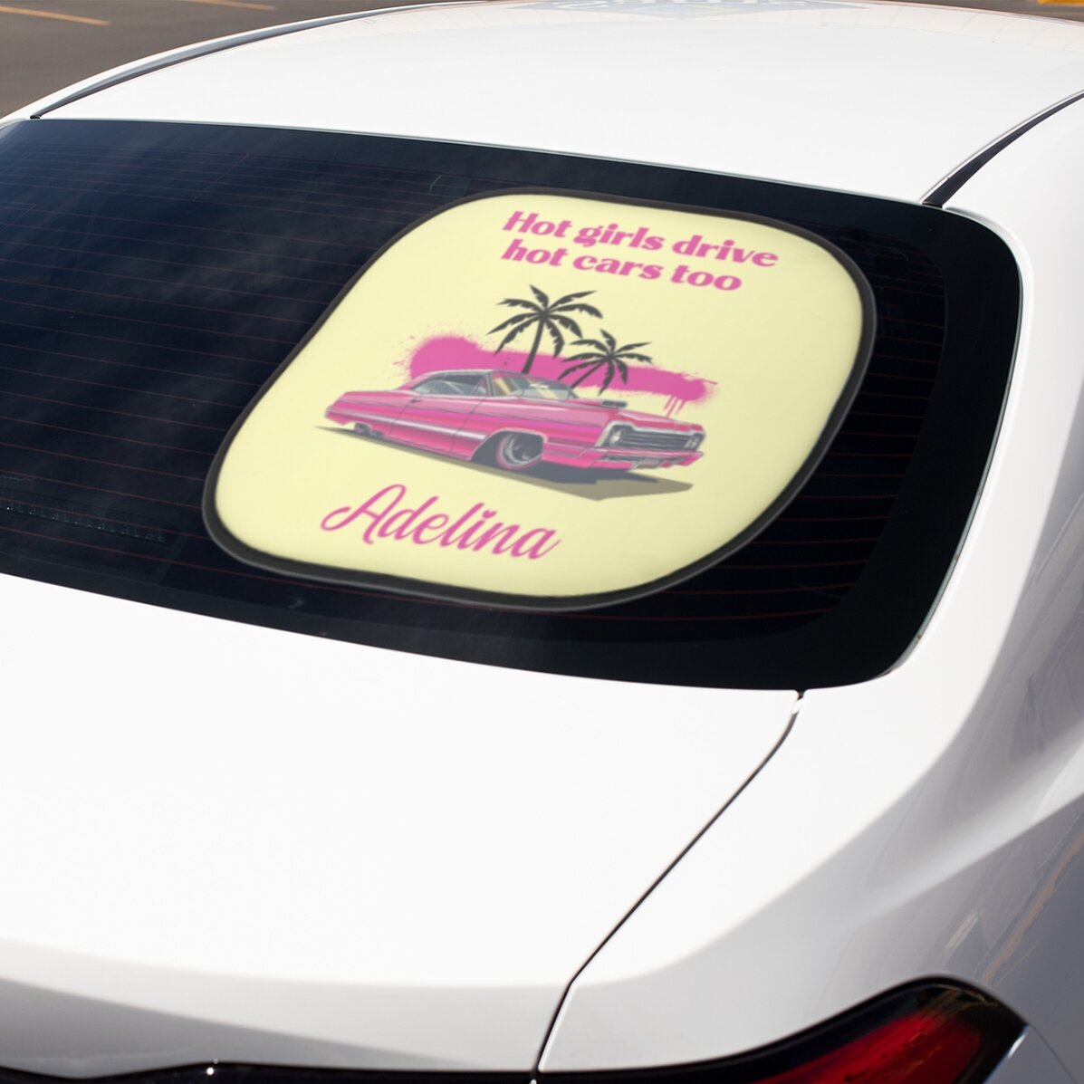 Parasol para coche personalizado con texto - Rosa