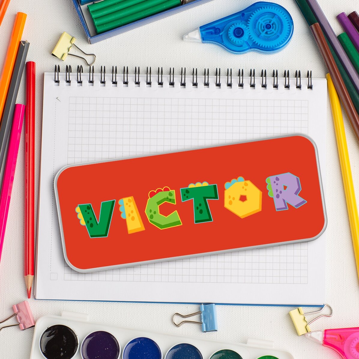 Estuche personalizado con nombre - Dino