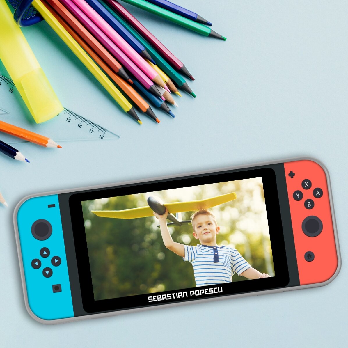 Estuche personalizado con una foto y un nombre - Consola de videojuegos