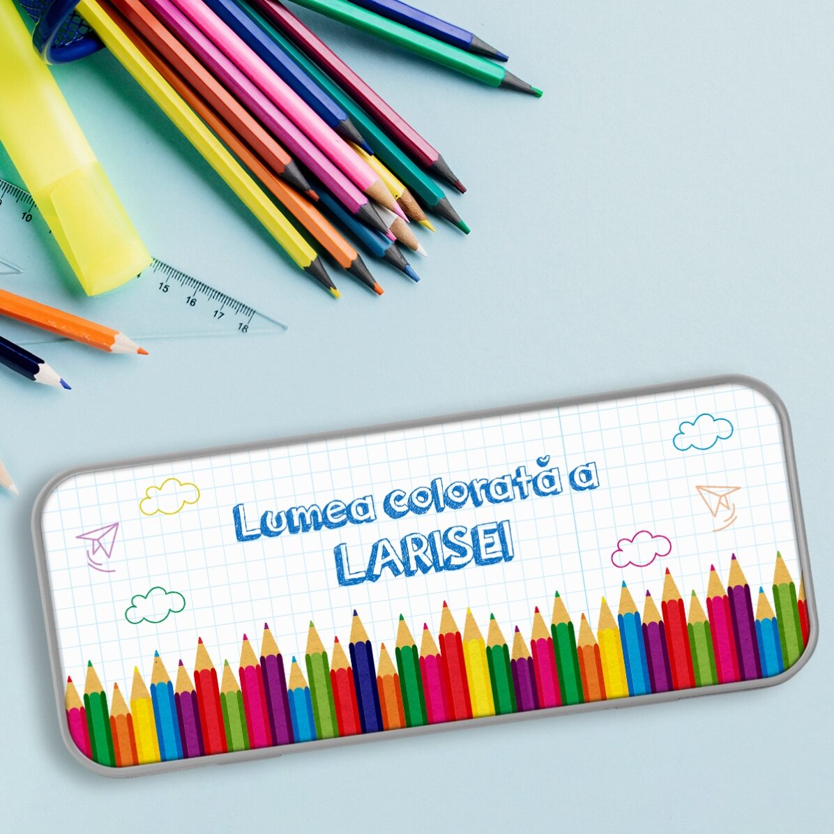 Estuche personalizado con texto - Un mundo lleno de color
