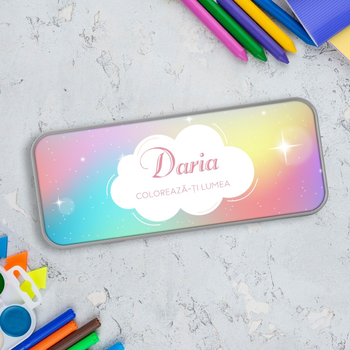 Estuche personalizado con texto - Rainbow